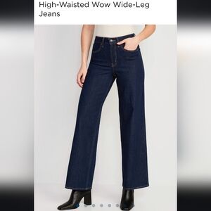 Old navy dark wash wow wide leg jeans